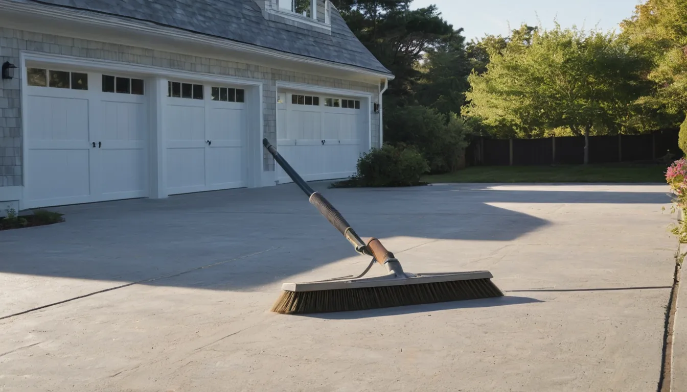 A new concrete driveway beside a home in Pawtucket